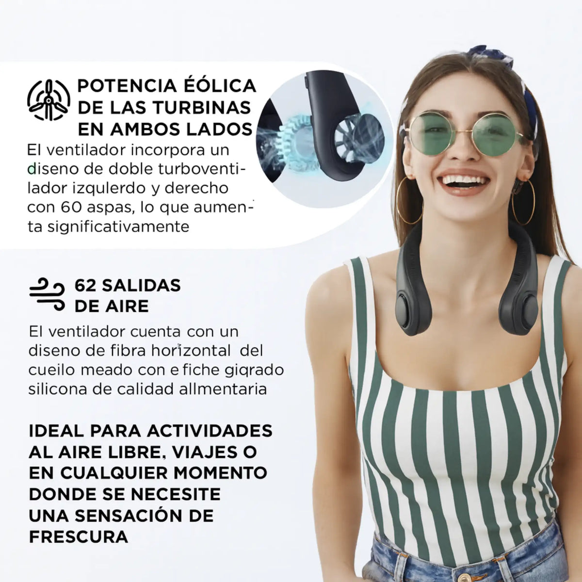 Ventilador Portátil De Cuello