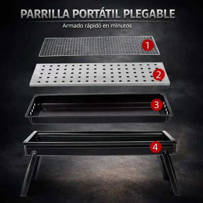 Parilla Portátil - Acero inoxidable